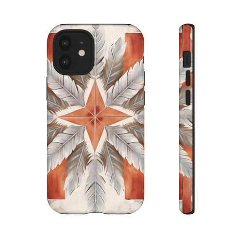 Silver Feather Compass - Impact Resistant Phone Case